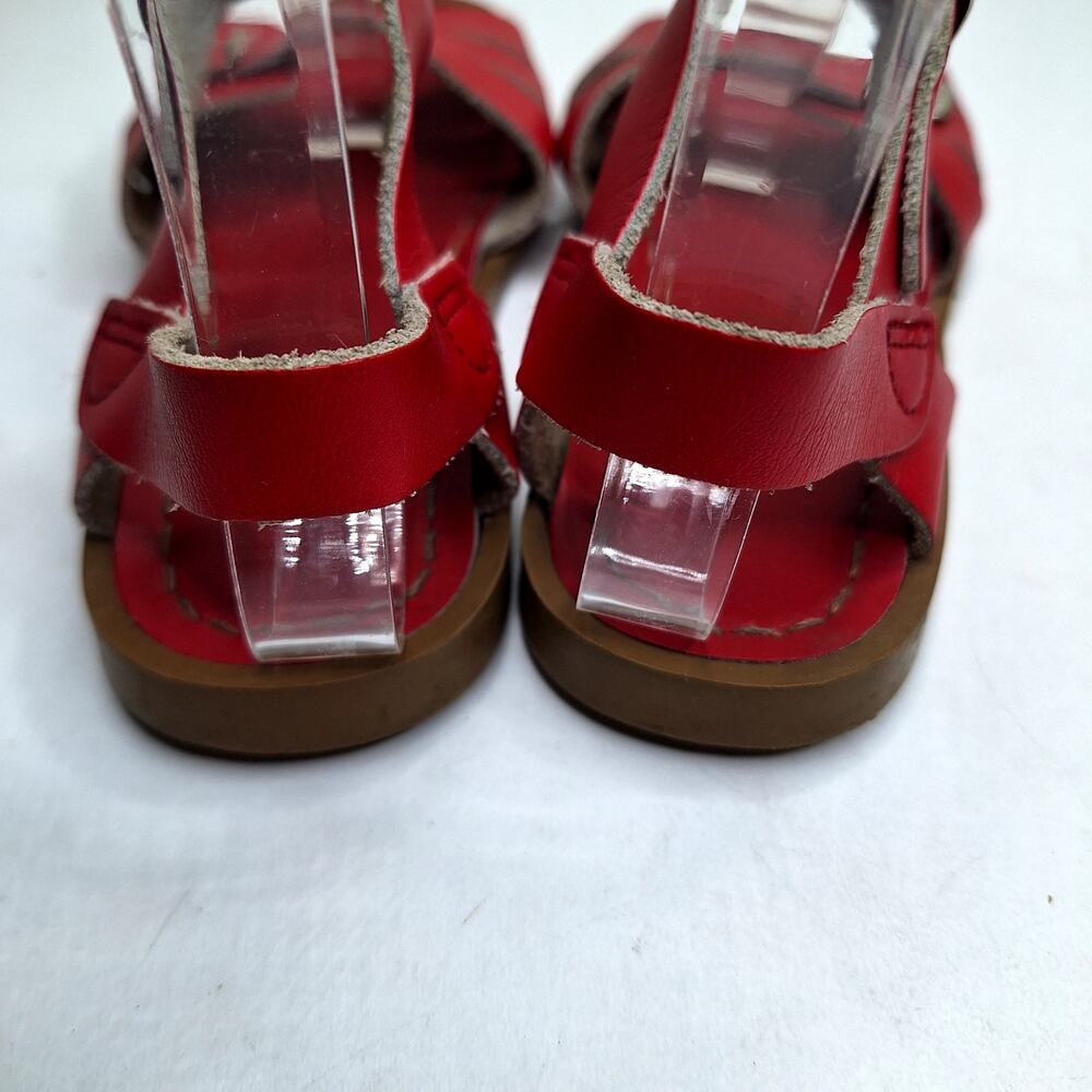 Salt Water Classic Leather Sandals Girls 1 Red Open Toe Ankle Strap Girls - Picture 5 of 8